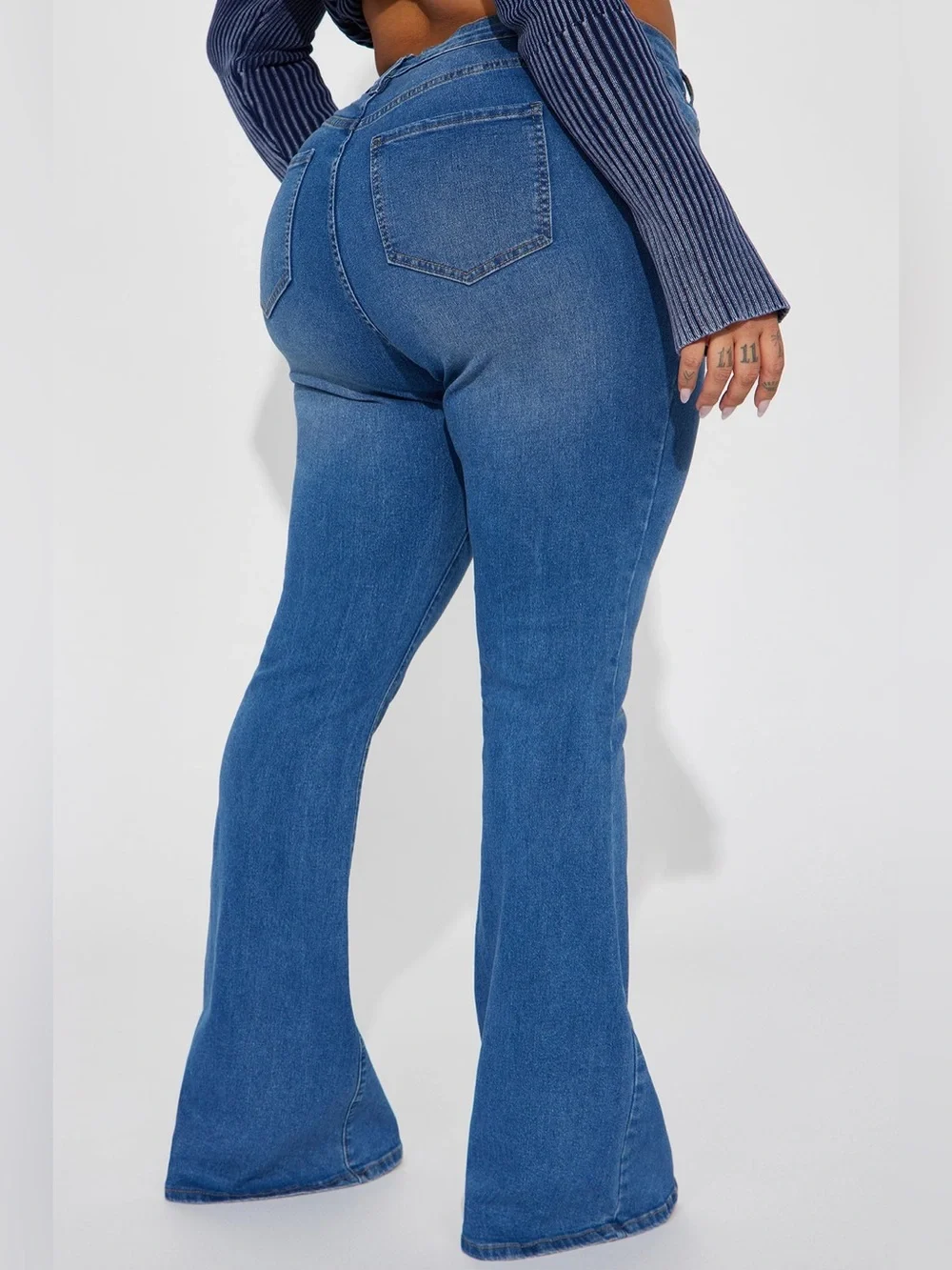 Fashion Nova Tucson High Rise Stretch Flare Jeans - Medium Wash